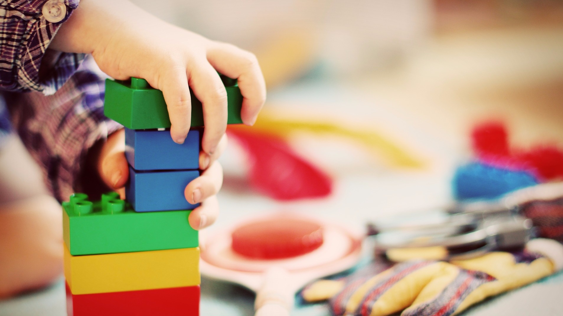 Child with toys